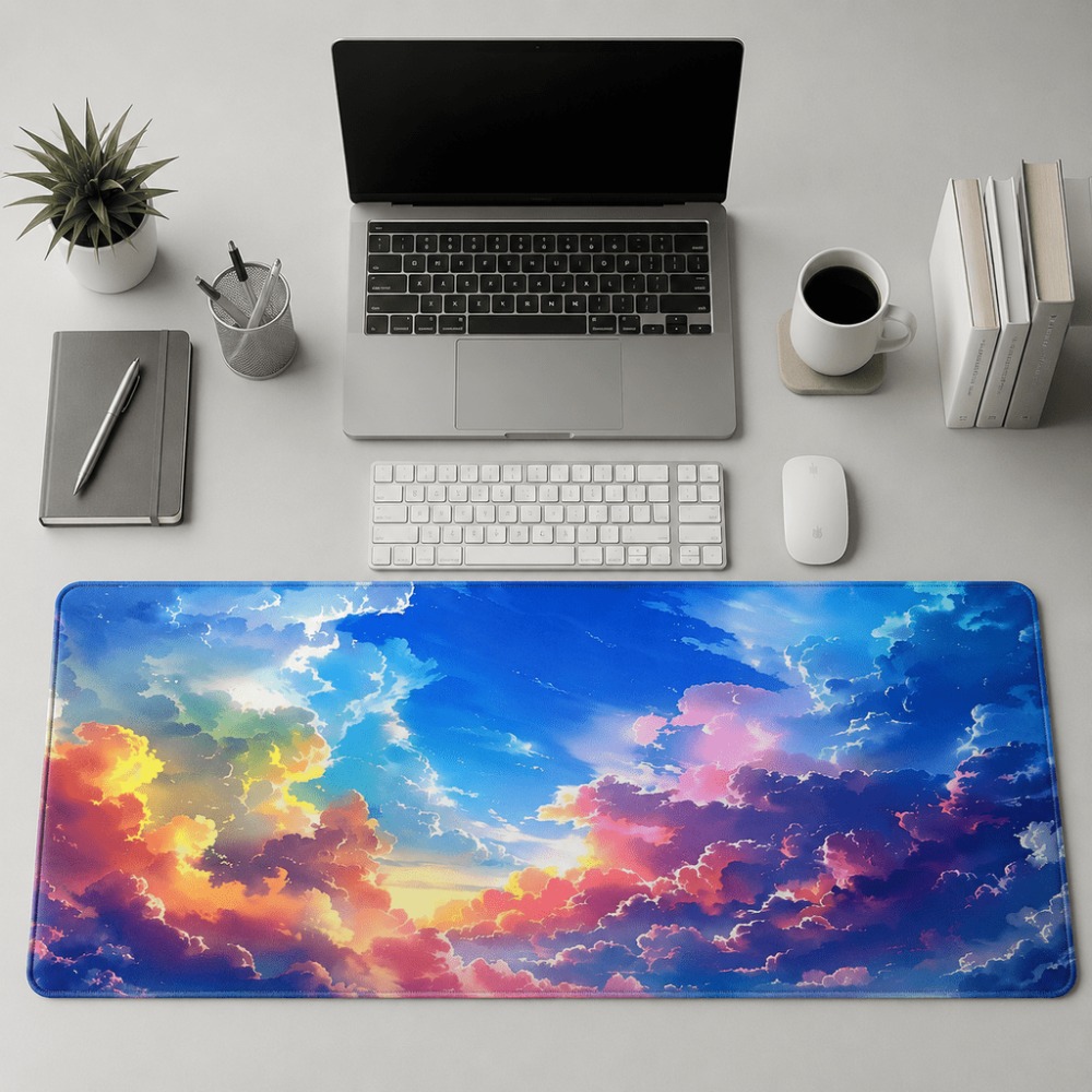Laptop Accessories Officeworks - Kleurrijke print met zonsondergangwolken, geschikt voor