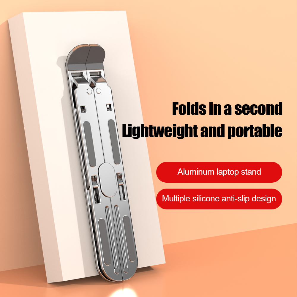 Laptop Accessories Organizer - Aluminium laptophouder standaard verstelbaar opvouwbaar draagbaar