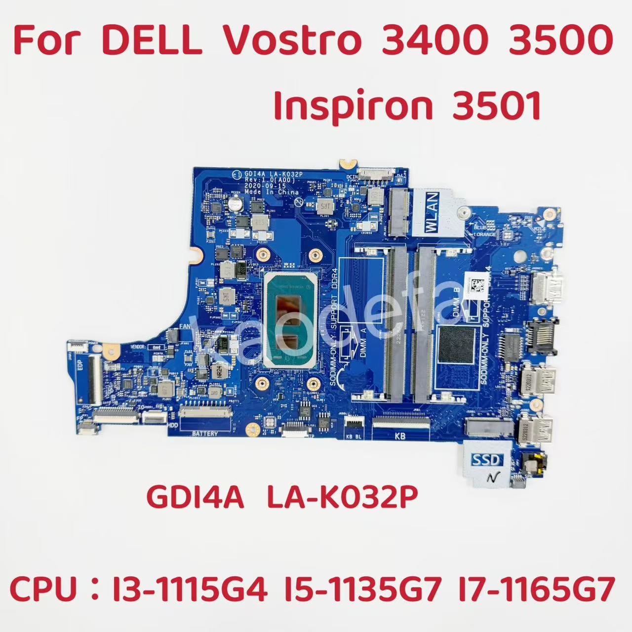 Intel Cpu Core I7 - GDI4A LA-K032P Voor DELL Vostro 15