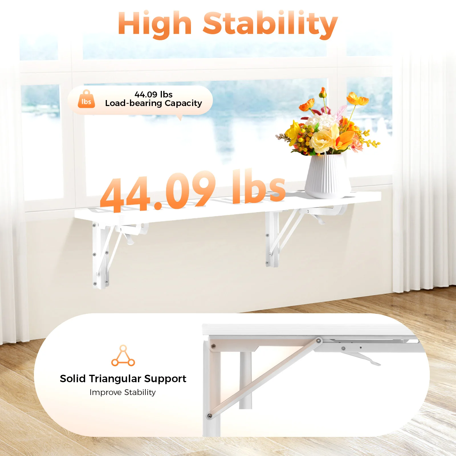 Laptop Accessories Officeworks - Ruimtebesparend opvouwbaar wandgemonteerd zwevend bureau 60x40cm