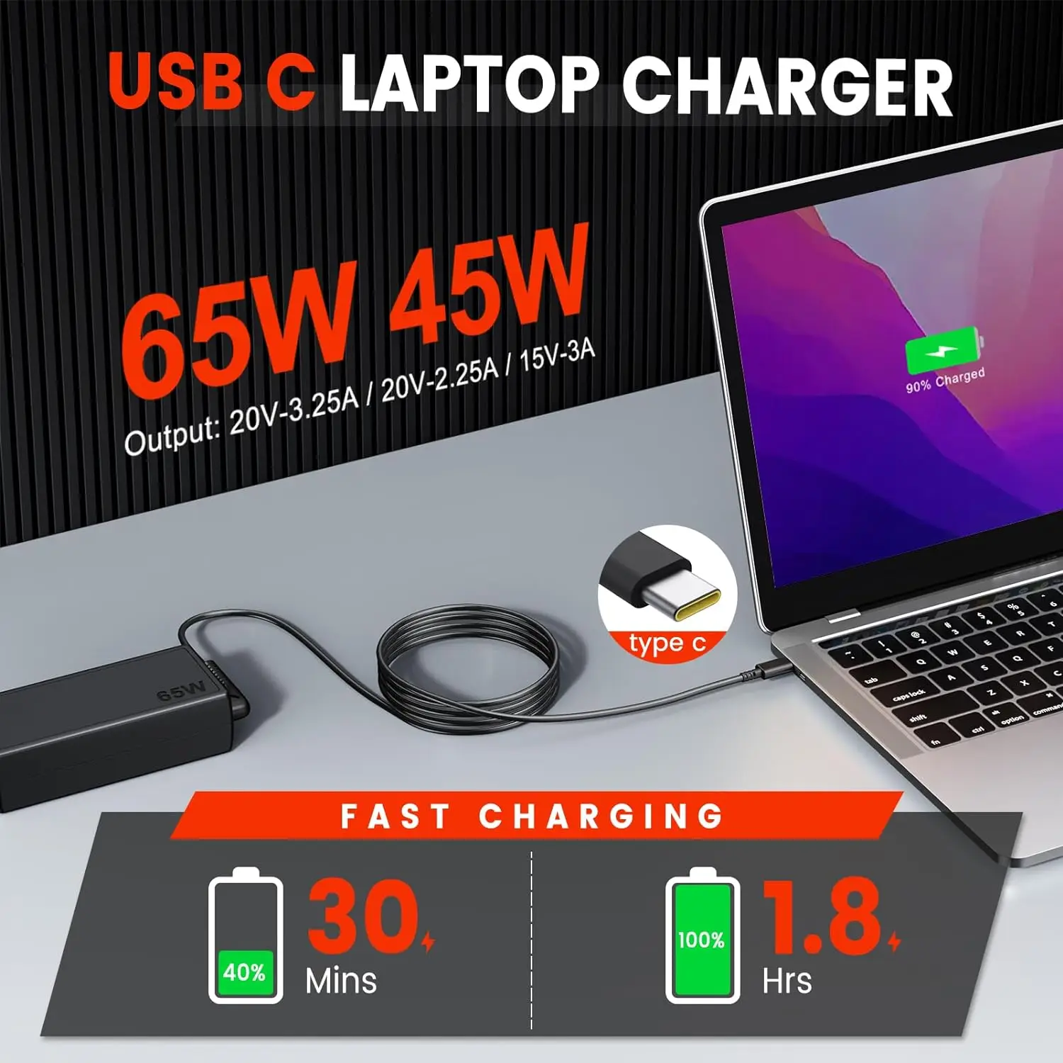 65W 20V 3.25a TYPE-C Laptop Ac - Laptop Accessories Shop recensie en prijs