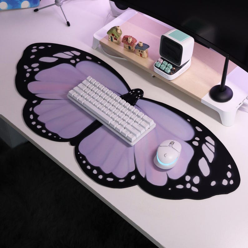Lila Vlinder Bureaumat 90x40cm - Laptop Accessories Protector recensie en prijs