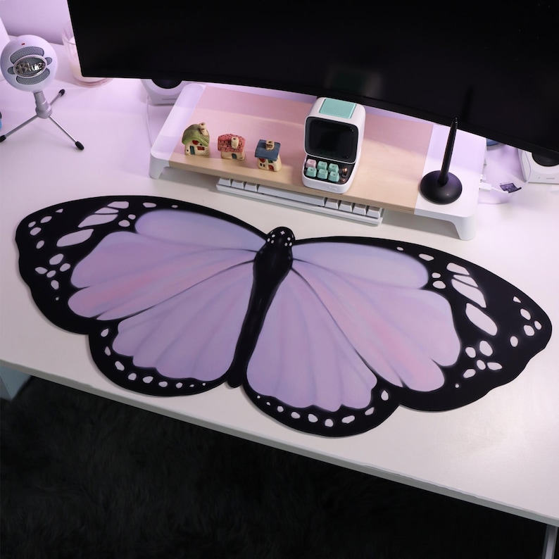 Lila Vlinder Bureaumat 90x40cm - Laptop Accessories Protector recensie en prijs