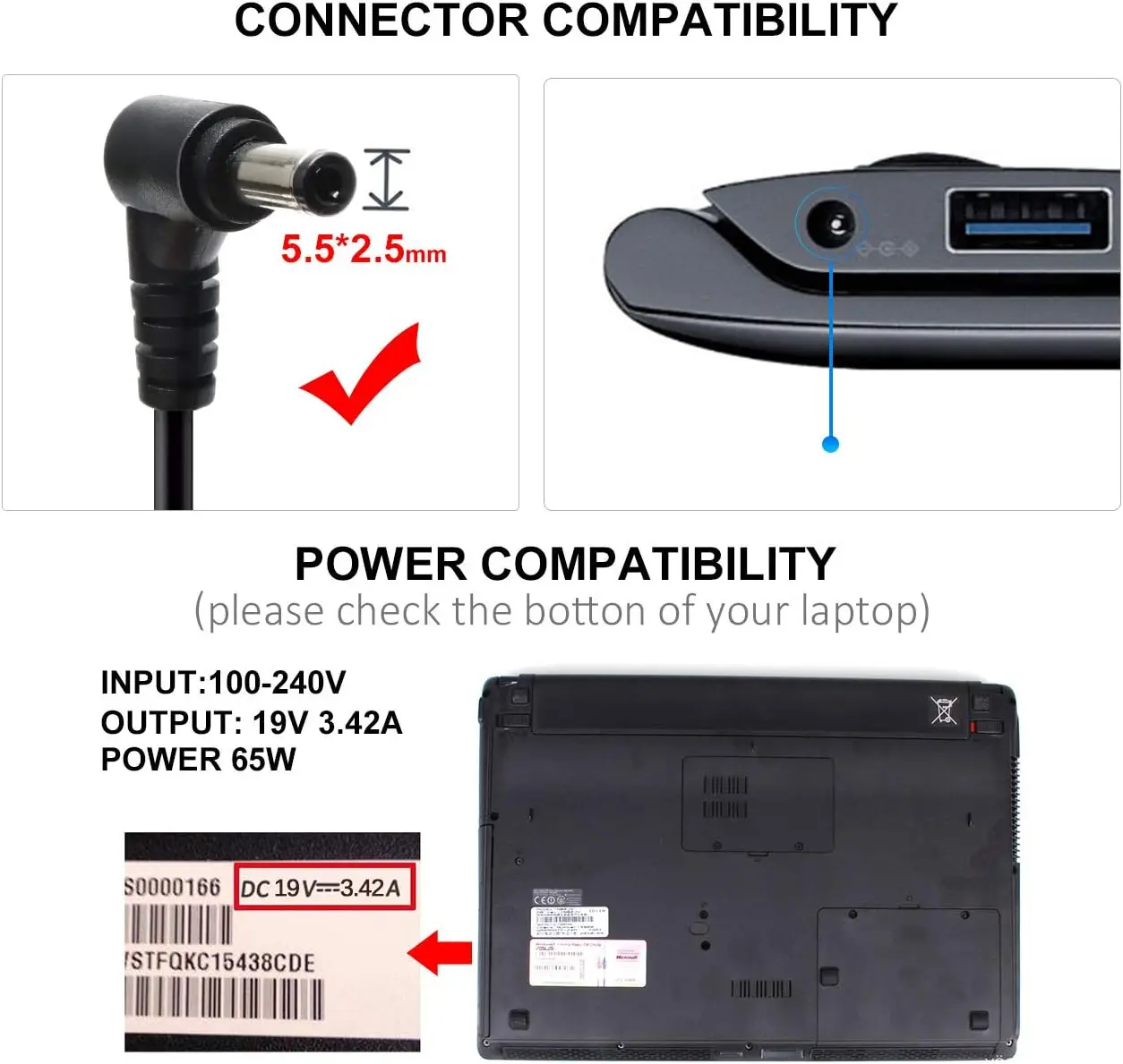 19V 3. 42a 65W Laptop Ac Adapt - Laptop Accessories Shop recensie en prijs
